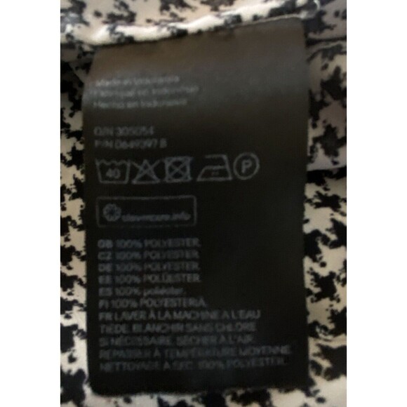 H&M Modern Chic Houndstooth Black & White Mini Shift Dress 3/4 Sleeve Size 6 Med - Picture 9 of 10